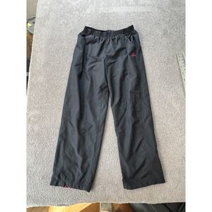 Adidas Y2K Windbreaker Track Pants Men's L Black Red 3 Stripe Zip Hem